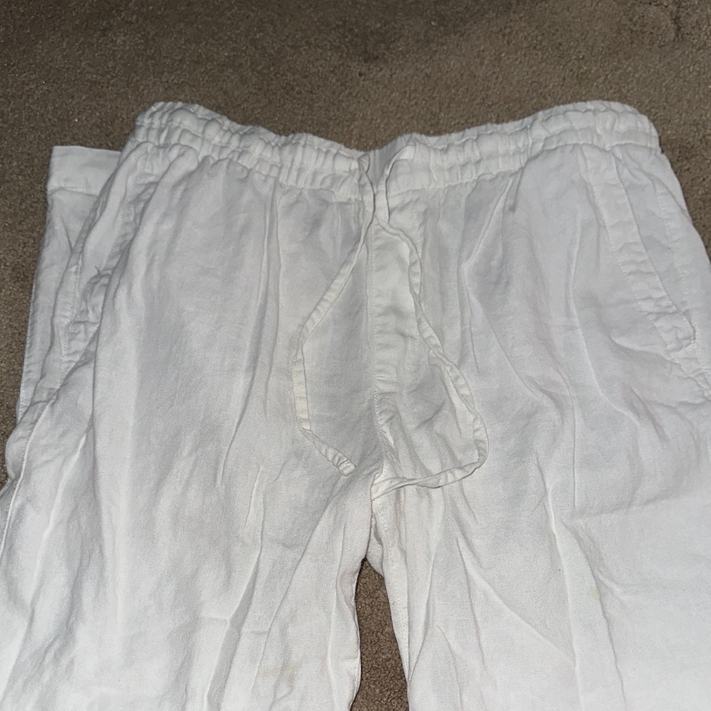 Old Navy White Elastic Waist Pants